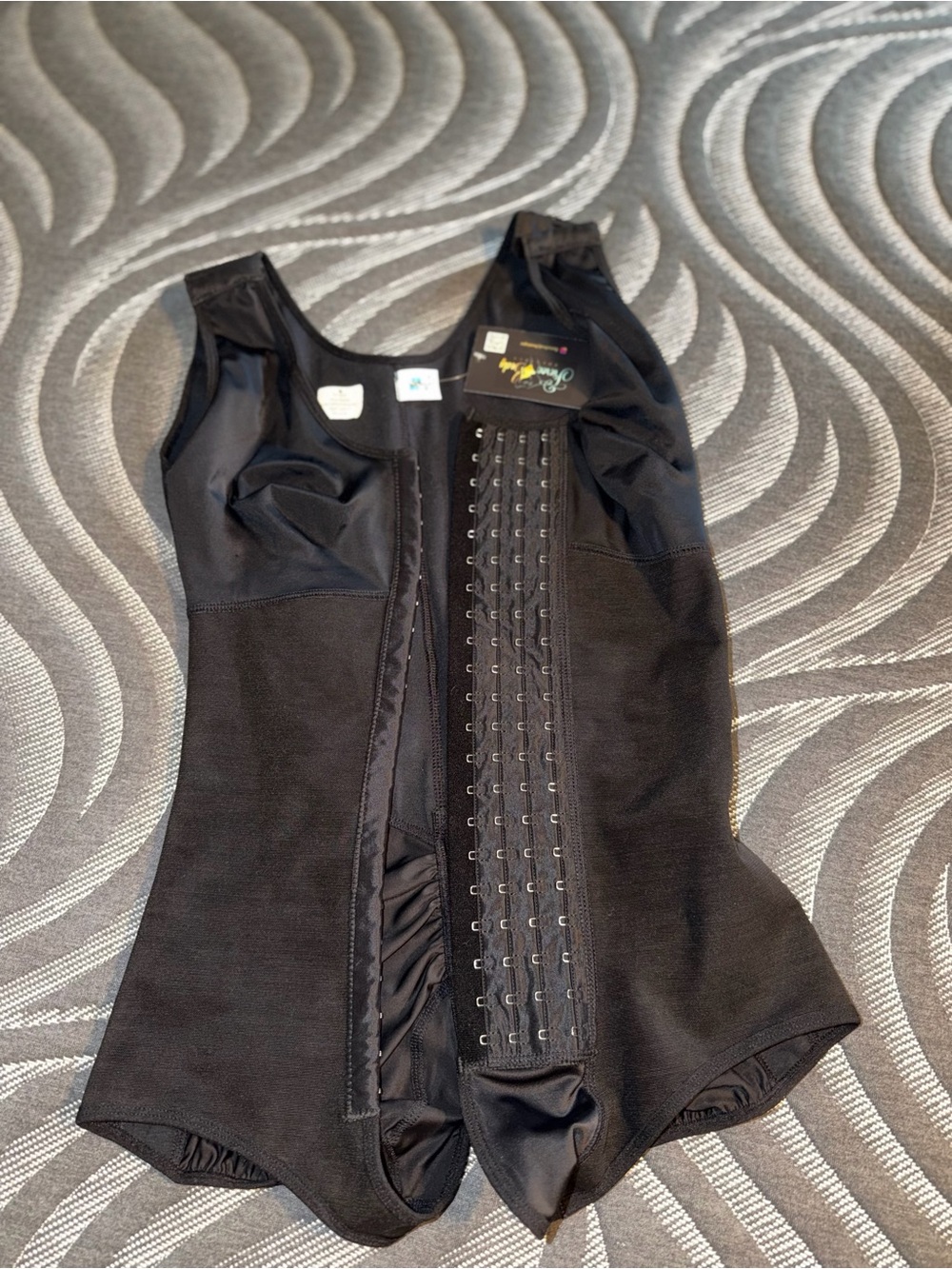 Black Front-Hook Shapewear Bodysuit